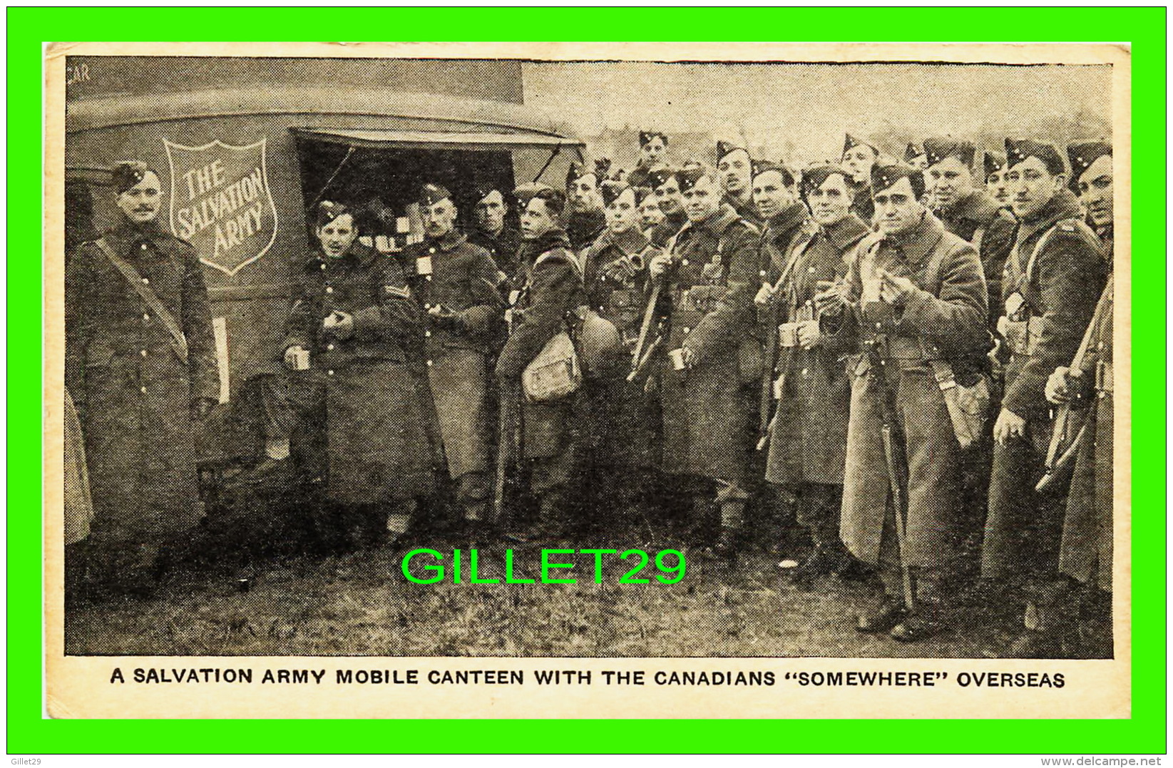 MILITARIA - A SALVATION ARMY MOBILE CANTEEN WITH THE CANADIANS SOMEWHERE OVERSEAS - WRITTEN - - Regimente