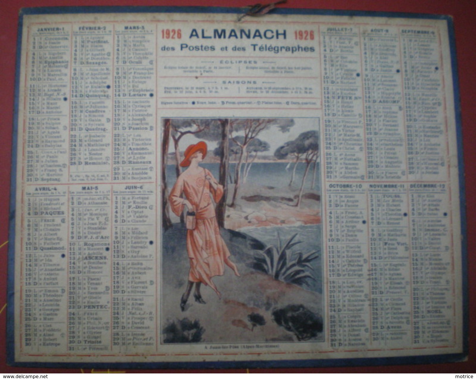 ALMANACH DES POSTES ET DES TÉLÉGRAPHES  1926 - A Juan Les Pins (Alpes Maritimes) - Grand Format : 1921-40