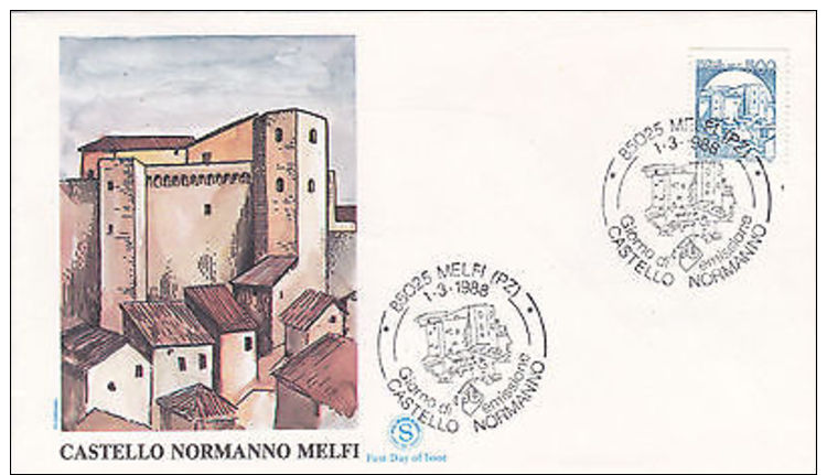 Fdc Castello Normanno Di Melfi 1988 In Bobina - Altri & Non Classificati