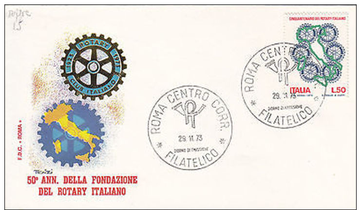 Fdc Repubblica -  1973 Fondazione Del Rotary - Altri & Non Classificati