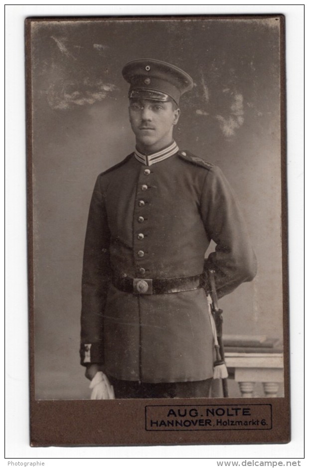 Allemagne Hannover Homme En Uniforme Militaire Ancienne Photo CDV Nolte 1900 - War, Military