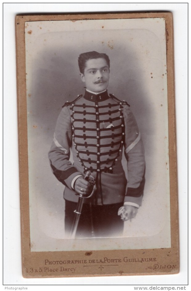 Dijon Homme En Uniforme Militaire Ancienne Photo CDV 1900 - War, Military