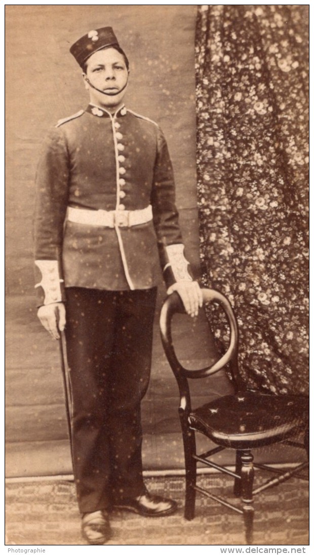 Jeune Homme Anglais En Uniforme Militaire Grenadier Guards Ancienne Photo CDV 1880 - Old (before 1900)