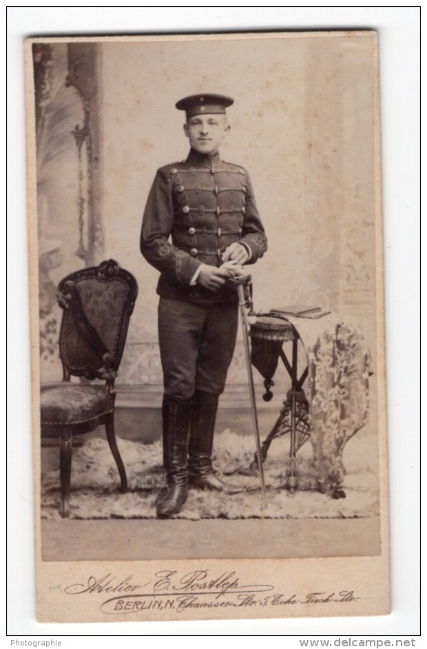 Berlin Homme Allemand En Uniforme Militaire Ancienne Photo CDV Atelier Postlep 1906 - Guerre, Militaire