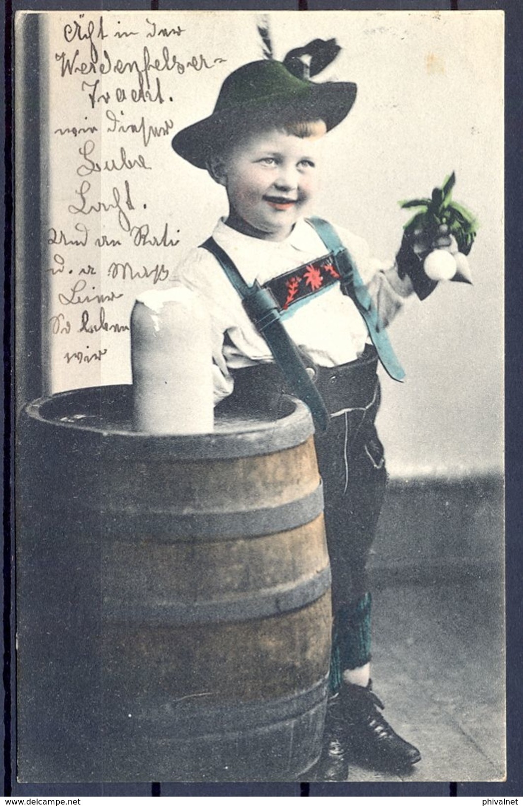 ALEMANIA  , TARJETA POSTAL CIRCULADA , CERVEZA , BREWERIANA , NIÑOS , RETRATOS - Retratos