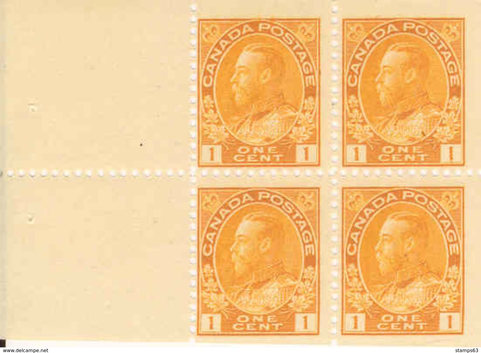 CANADA, 1923, Bookletpane 9p1, Scott 105a - Volledige Velletjes