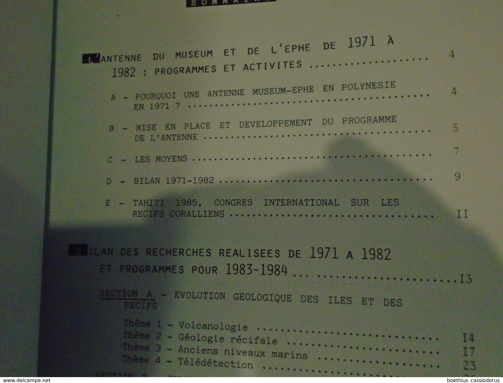 ANTENNE DE TAHITI  OFAI N° 4  BULLETIN DE LIAISON 1983 NUMERO SPECIAL   BILAN 1971 - 1982 PROGRAMMES 1983 - 1985 - Outre-Mer