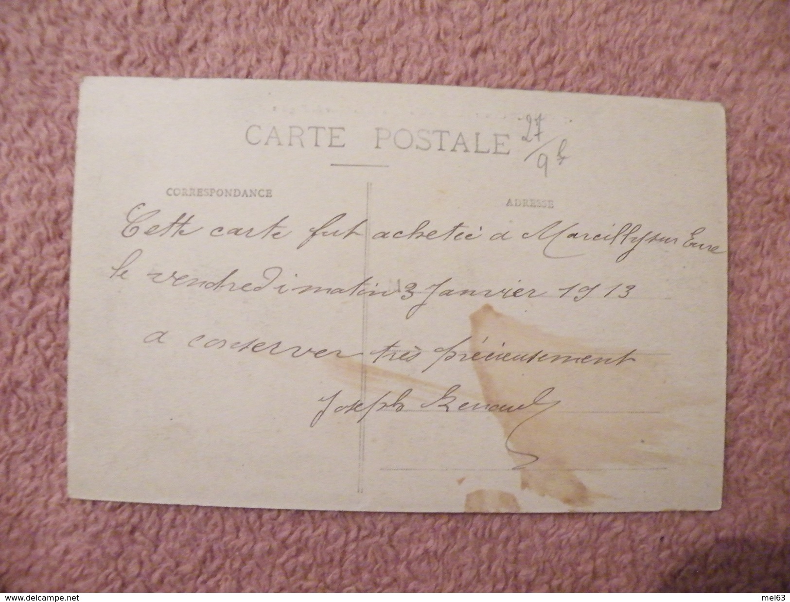 A445. CPA. 27. MARCILLY-sur-EURE. Un Coin De La Place De L'Eglise . Beau Plan Animé.  Ecrite 1913 - Marcilly-sur-Eure