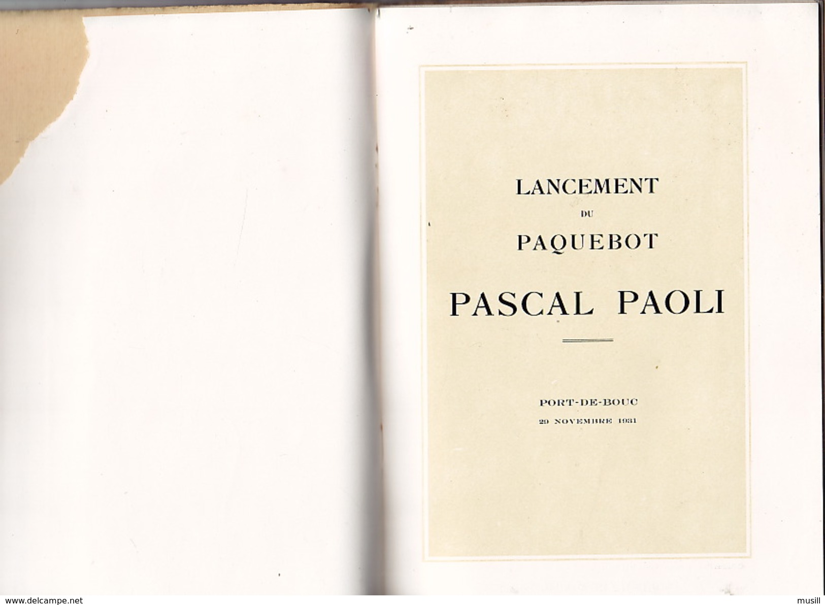 Lancement Du Paquebot Pascal Paoli. Port-de-Bouc, 29 Novembre 1931. - Other & Unclassified