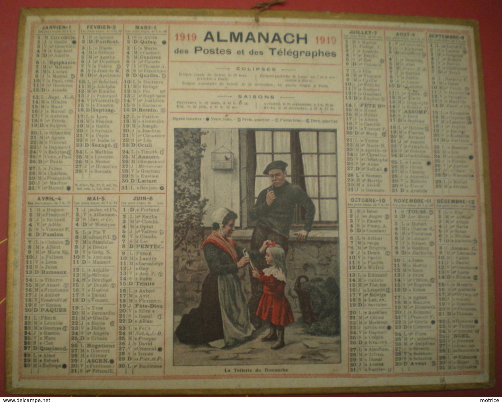 ALMANACH DES POSTES ET DES TÉLÉGRAPHES  1919-  La Toilette Du Dimanche.. - Formato Grande : 1901-20