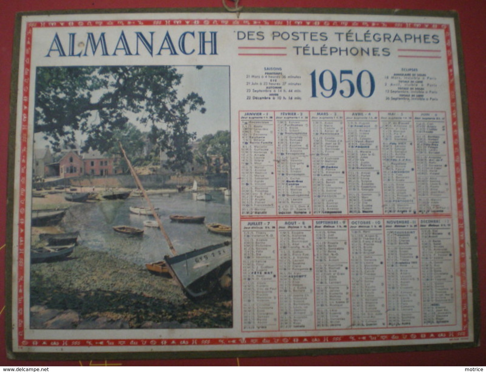 ALMANACH DES POSTES ET DES TÉLÉGRAPHES (oller)  1950 -  Paysage Maritime , Un Port - Grand Format : 1941-60