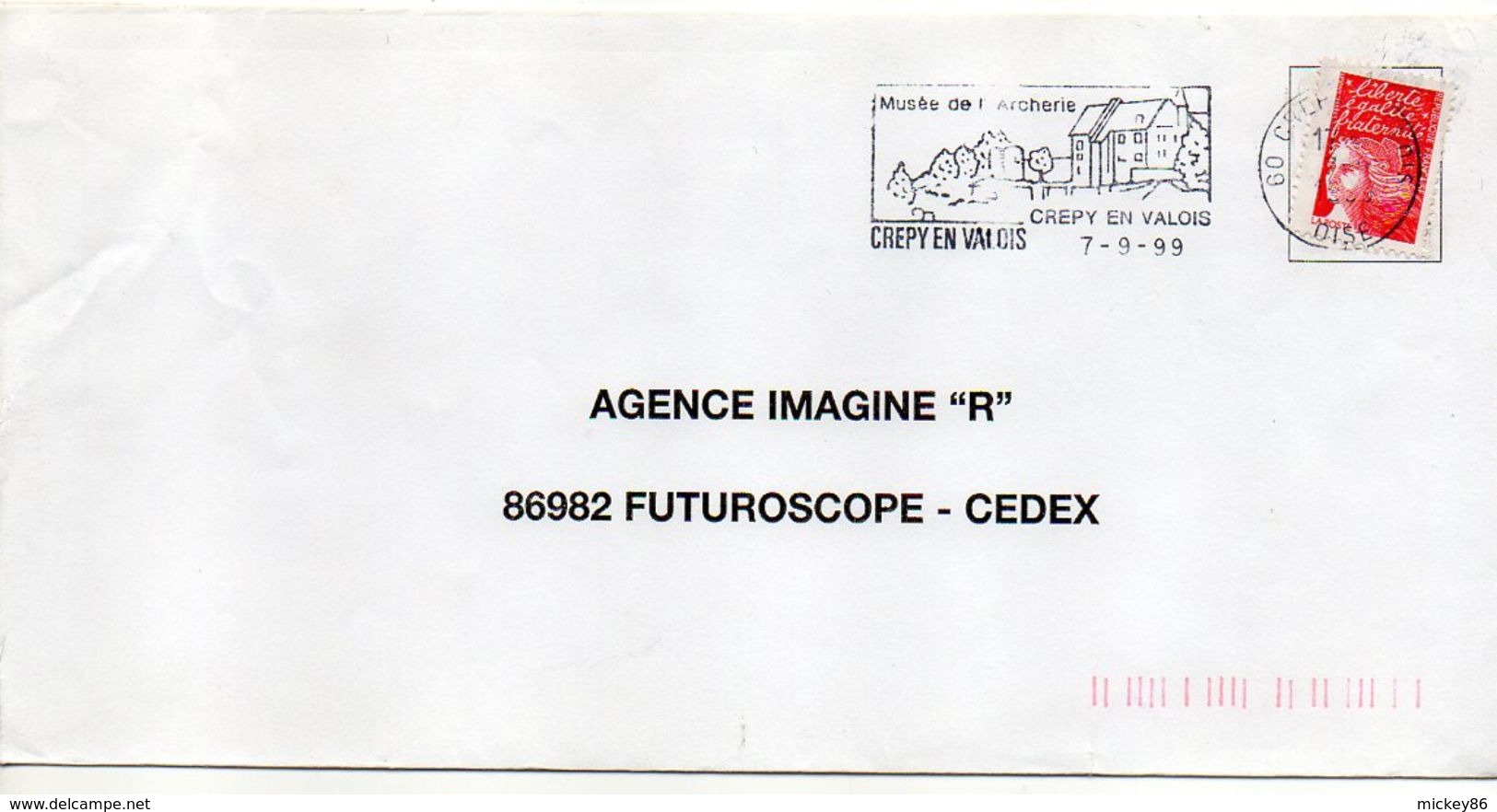 Flamme --1999--CREPY EN VALOIS--60--"Musée De L'Archerie (armes) "--type Marianne Luquet......à Saisir - Mechanical Postmarks (Advertisement)