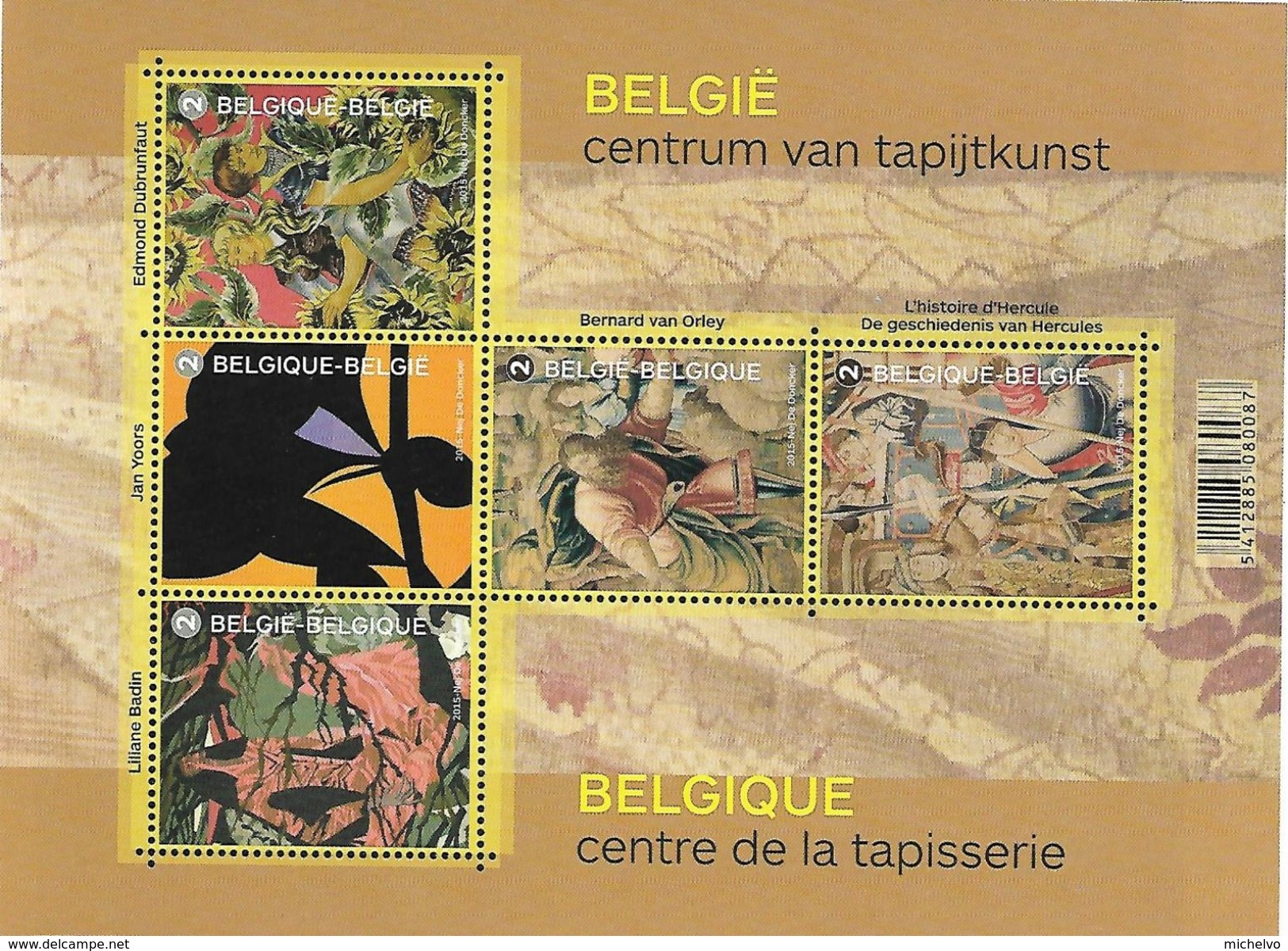 Belg. 2015 - COB N° 4469 à 4473 ** - Centre De La Tapisserie ** (bloc 222) - Nuevos