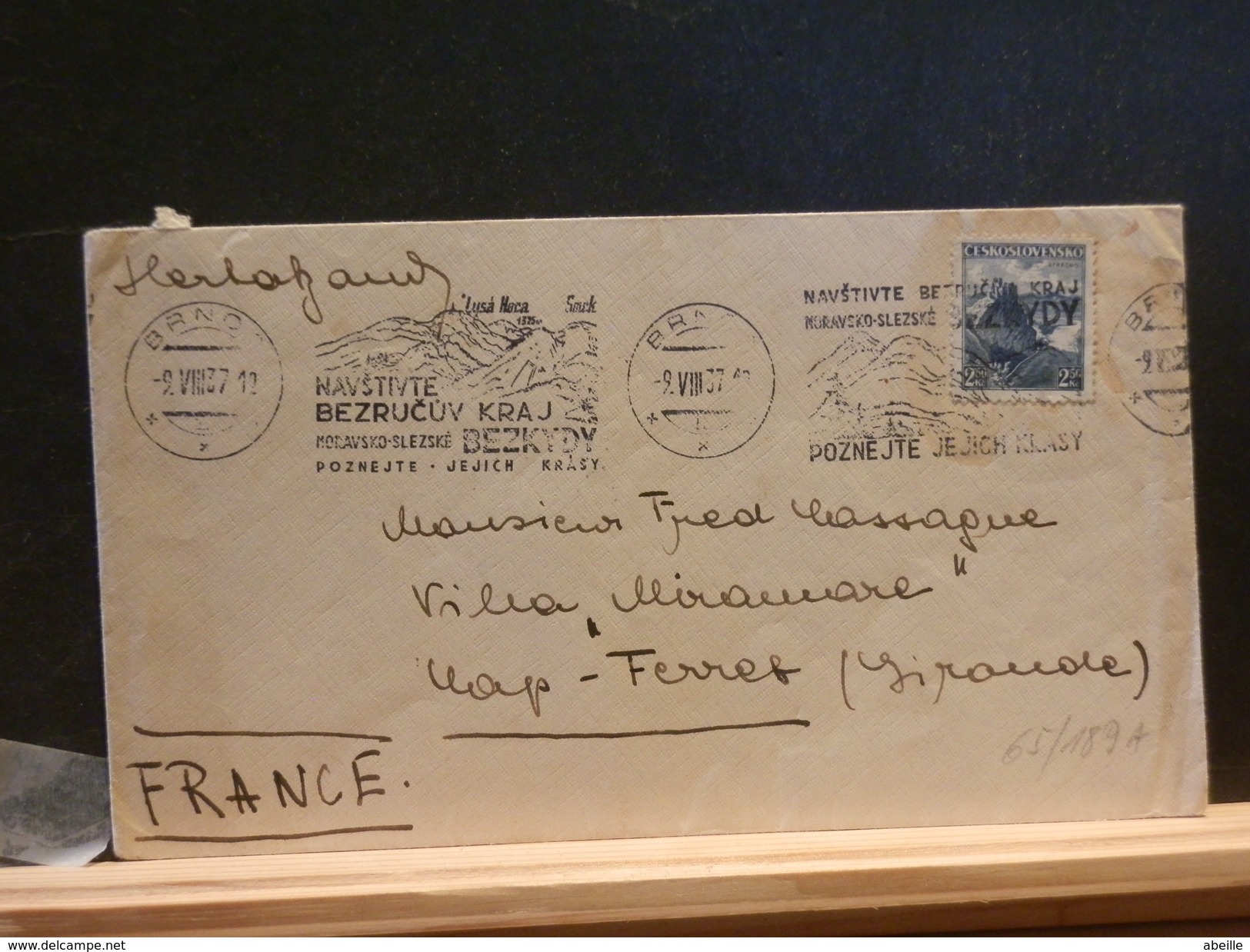 65/189A    LETTRE   AUTRICHE POUR LA FRANCE  1937 - Covers & Documents