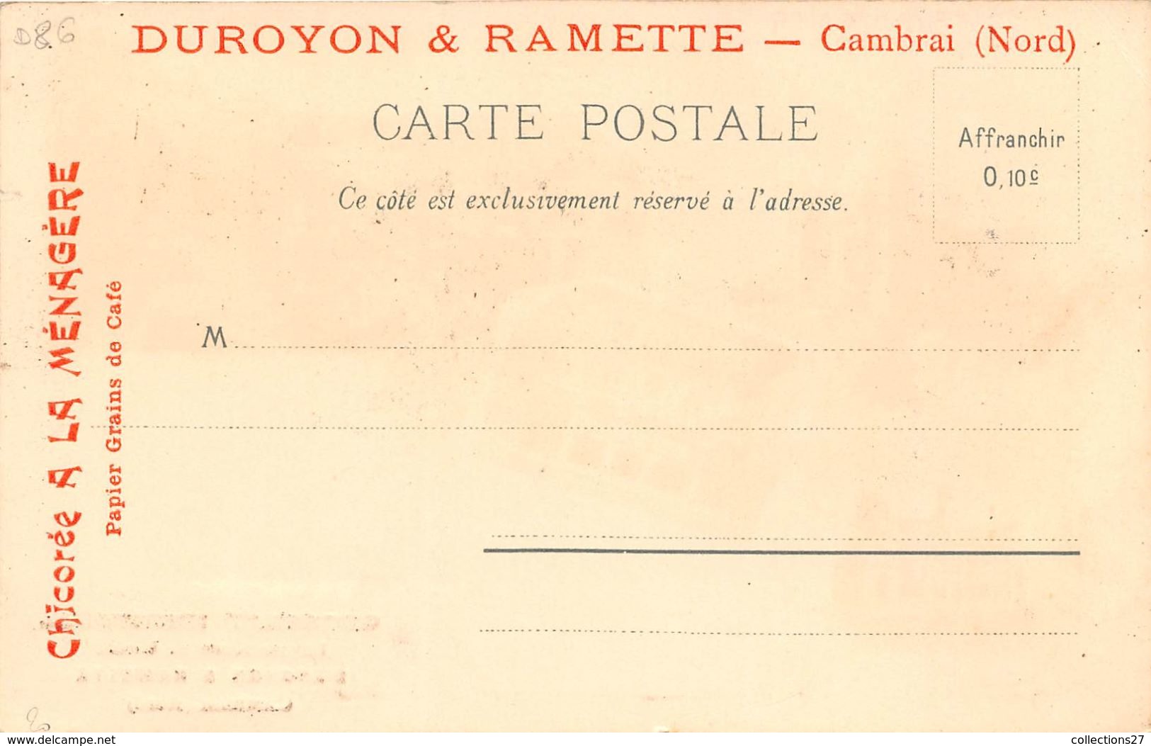 86-POITIERS SOUVENIR -CARTE PUB CHOCOLAT INIMITABLE DUROYON ET RAMETTE CAMBRAI - Poitiers