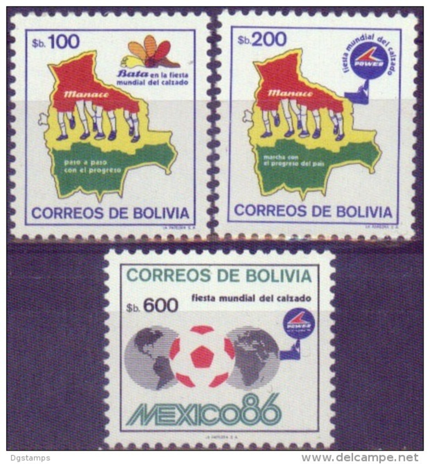 Bolivia 1984 CEFIBOL 1216-18. Industria Del Cuero. Mapa. Balon. See Desc. - Bolivia