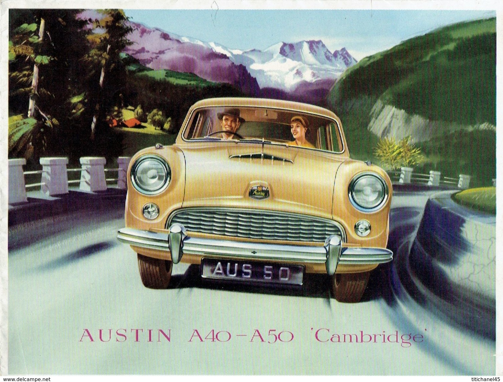 Brochure Publicitaire 1954 AUSTIN A40-A50 "CAMBRIDGE" - Voitures