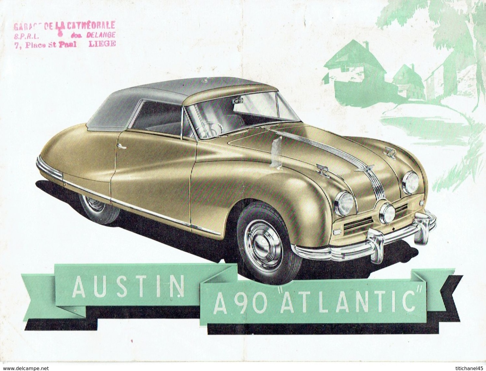 Feuillet Publicitaire 1951 AUSTIN A90 "ATLANTIC CONVERTIBLE" - 4 Pages - Voitures