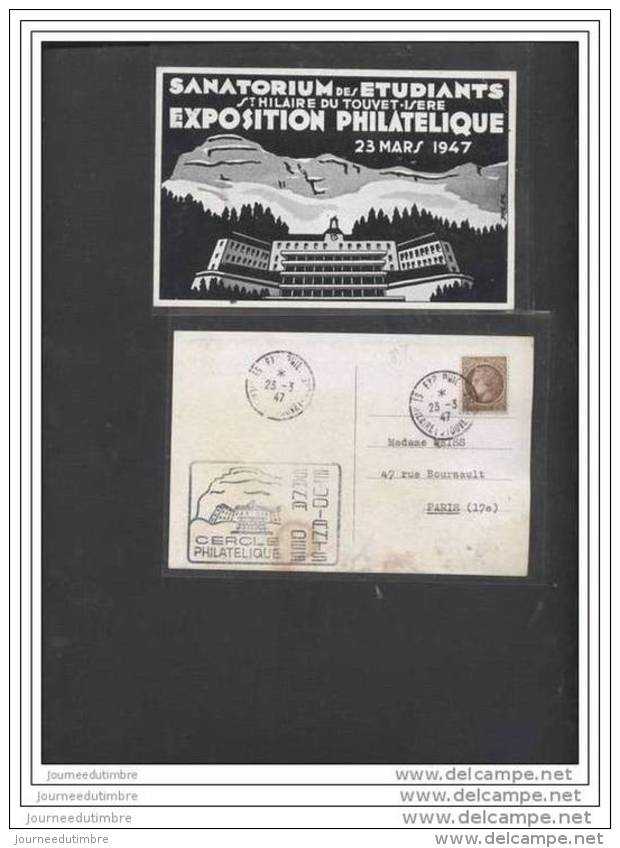 Carte  Exposition Philatelique Saint Hilaire Du Touvet 1947 - Storia Postale