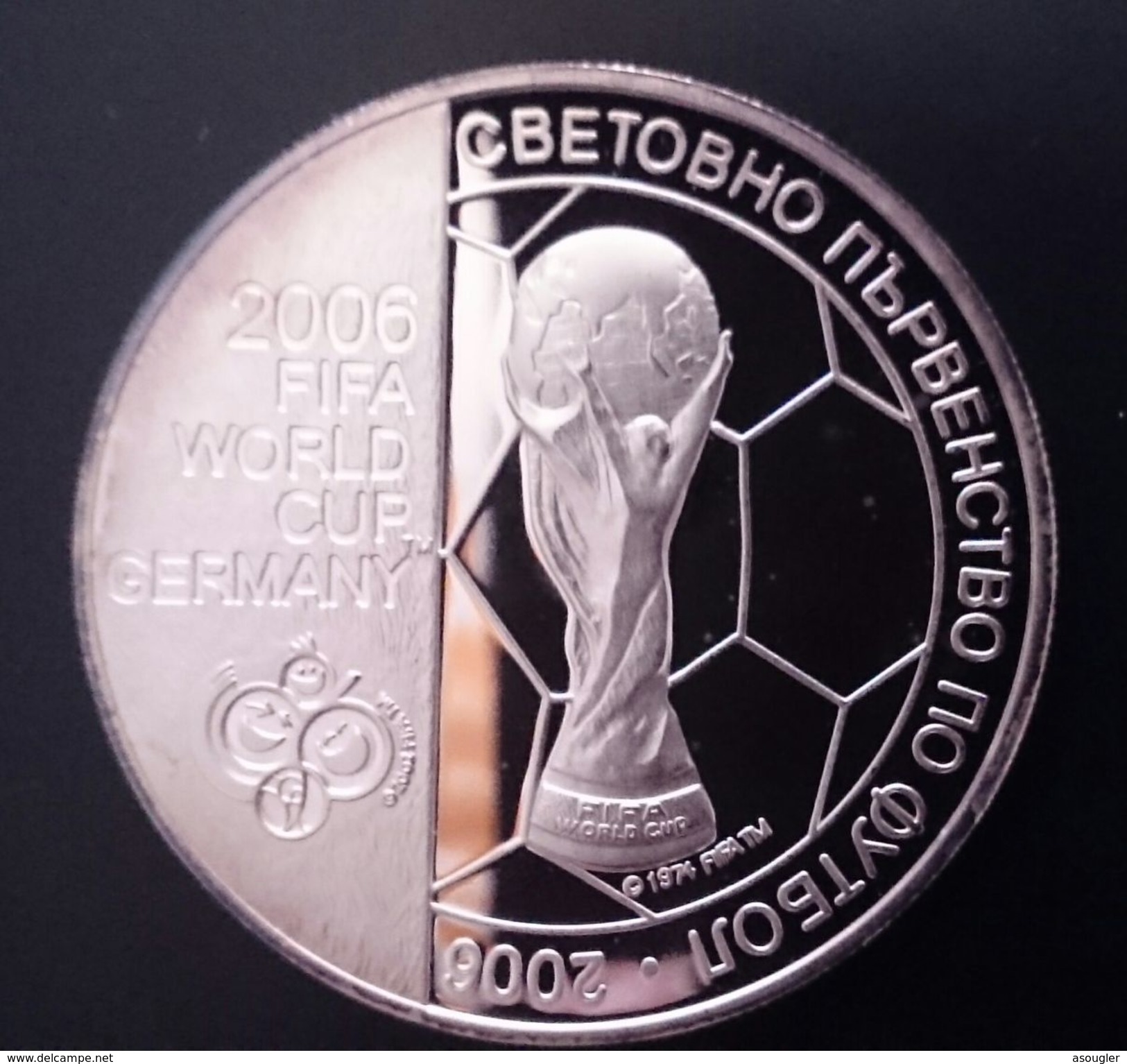 BULGARIA 5 LEVA 2003 SILVER PROOF "FIFA Soccer Trophy Cup 2006" Free Shipping Via Registered Air Mail - Bulgaria