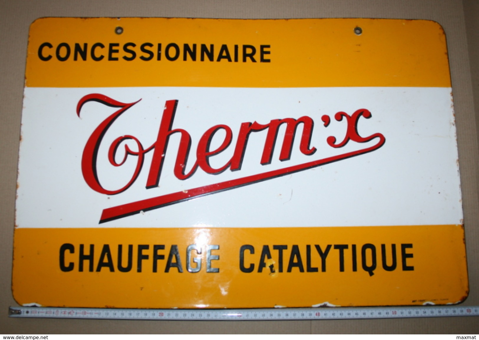 Plaque émaillée Pub THERM/ X Dans SON JUS - Plaques émaillées (après 1960)