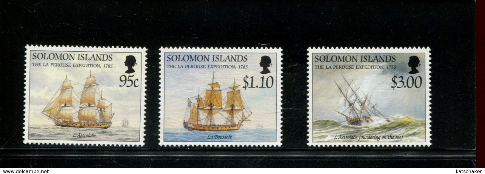 482487866 1995 SOLOMONEILANDEN  ** MNH YVERT 833 834 835 SCHEPEN - Salomoninseln (Salomonen 1978-...)