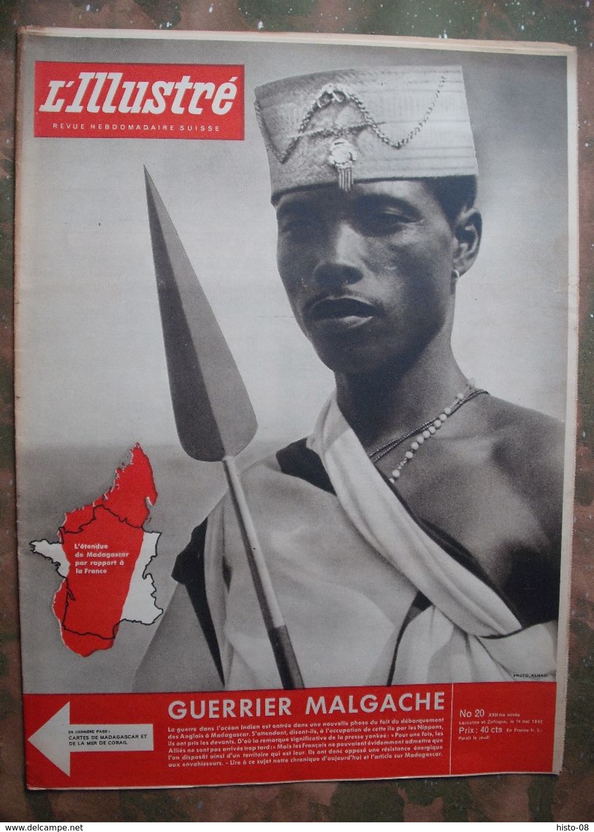 L'ILLUSTRE ( SUISSE ) .1942 : FRONTS .  LIECHTENSTEIN . MADAGASCAR . GUERRE EN MER De CORAIL . ACTUALITES . Etc ... - Informations Générales