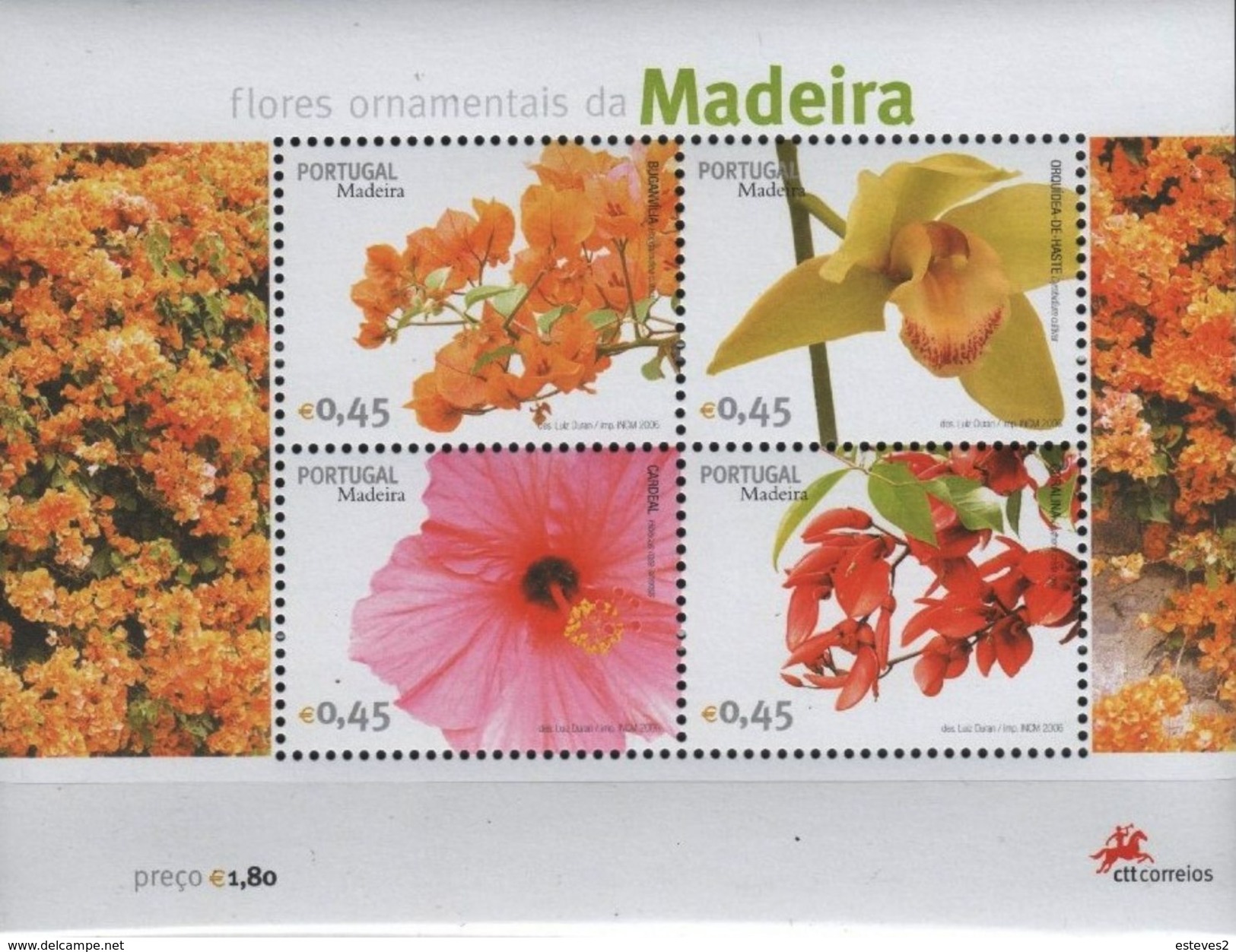 Portugal , 2006 , Madeira Flowers , Block , Bloc - Other & Unclassified