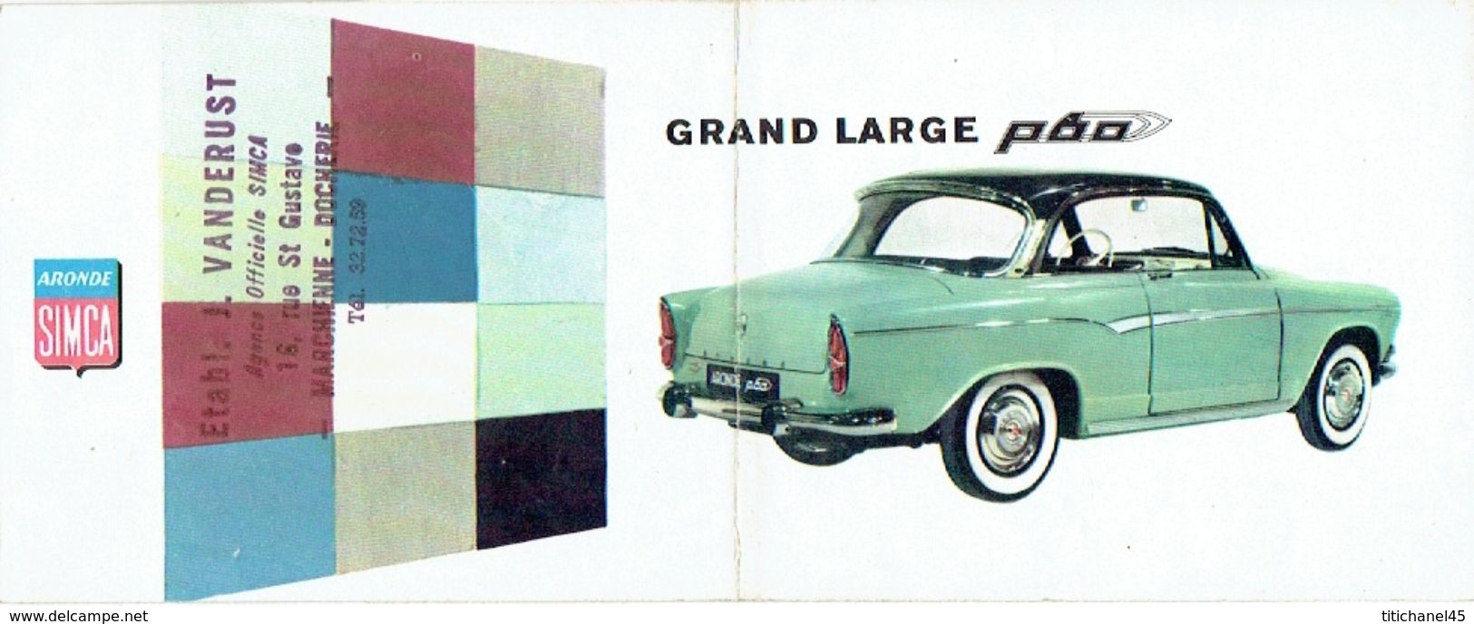 Dépliant Publicitaire 1960 SIMCA GRAND LARGE P60 - SIMCA MONACO P60 - Voitures