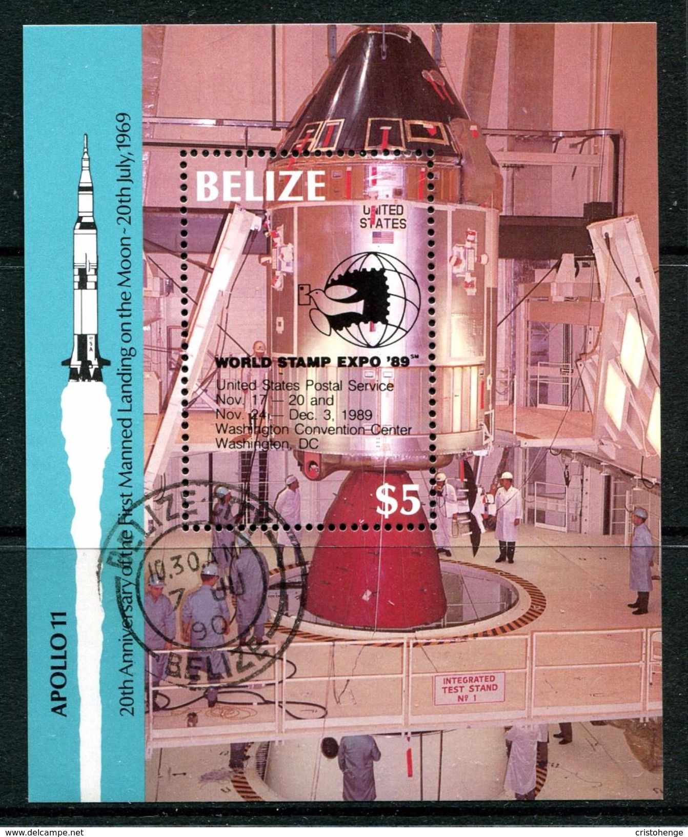 Belize 1989 World Stamp Expo '89 MS Used (SG MS1061) - Belize (1973-...)