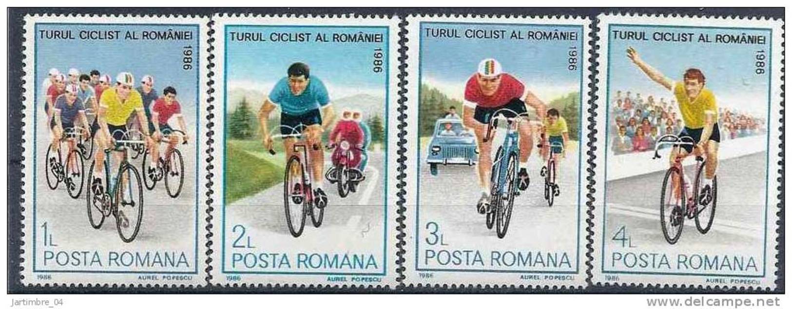 1986 ROUMANIE 3702-5** Cyclisme, Tour De Roumanie - Nuovi