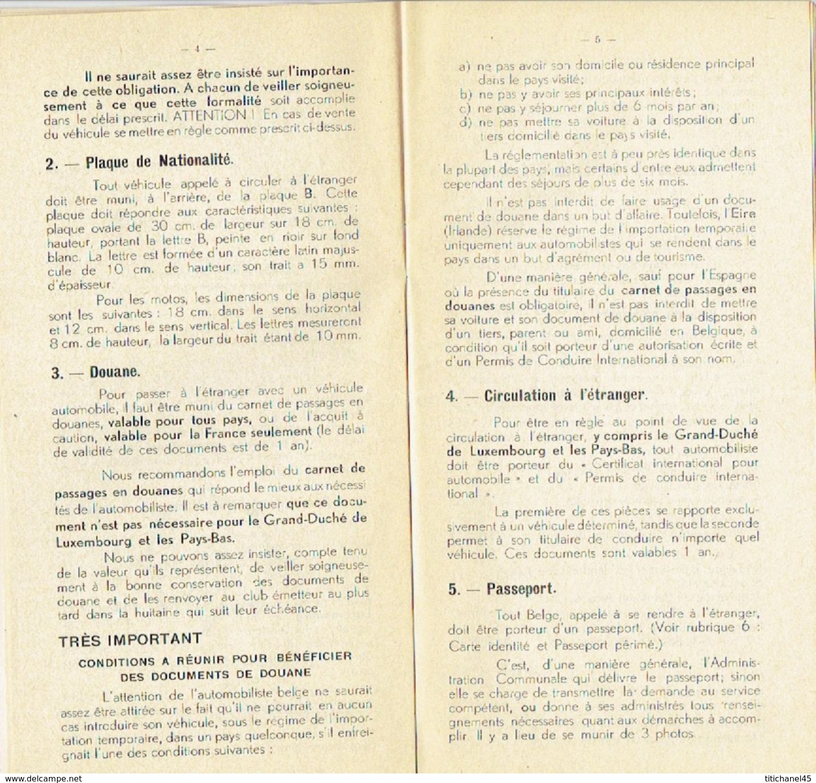 Brochure De 1949 Ce Que L'automobiliste Doit Savoir Pour VOYAGER à L'ETRANGER Edit. ROYAL AUOMOBILE CLUB BELGIQUE - Voitures