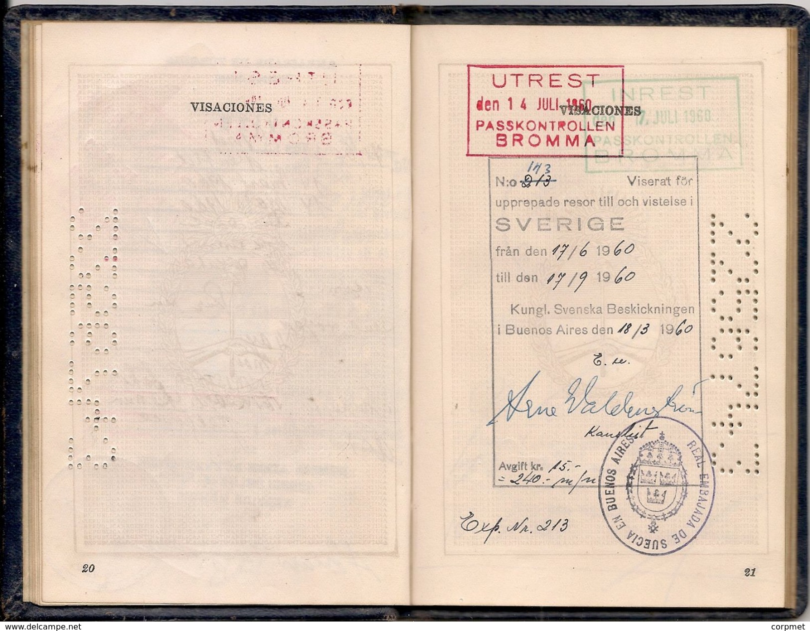 ARGENTINA fine Constantinople Sephardic Jew - PASSPORT - PASSEPORT - ISRAEL - TURKEY - ITALIA - FRANCE VISAS and REVENUE