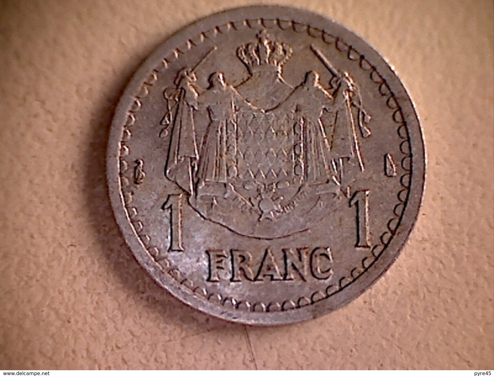 Monaco 1943 Pièce 1 Franc Alu - 1922-1949 Louis II