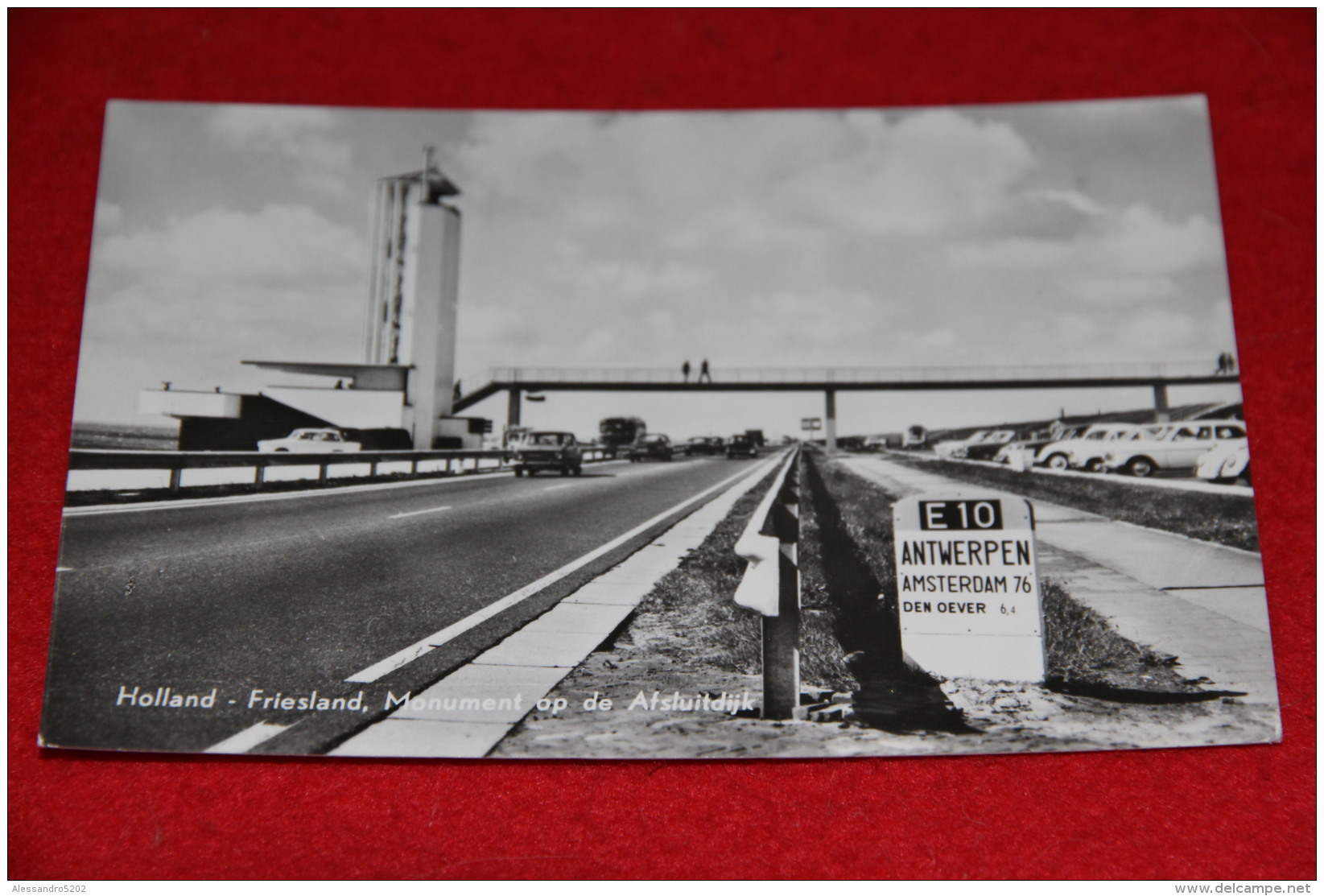 Friesland Monument Op De Afsluitdijk 1966 + Auto - Den Oever (& Afsluitdijk)