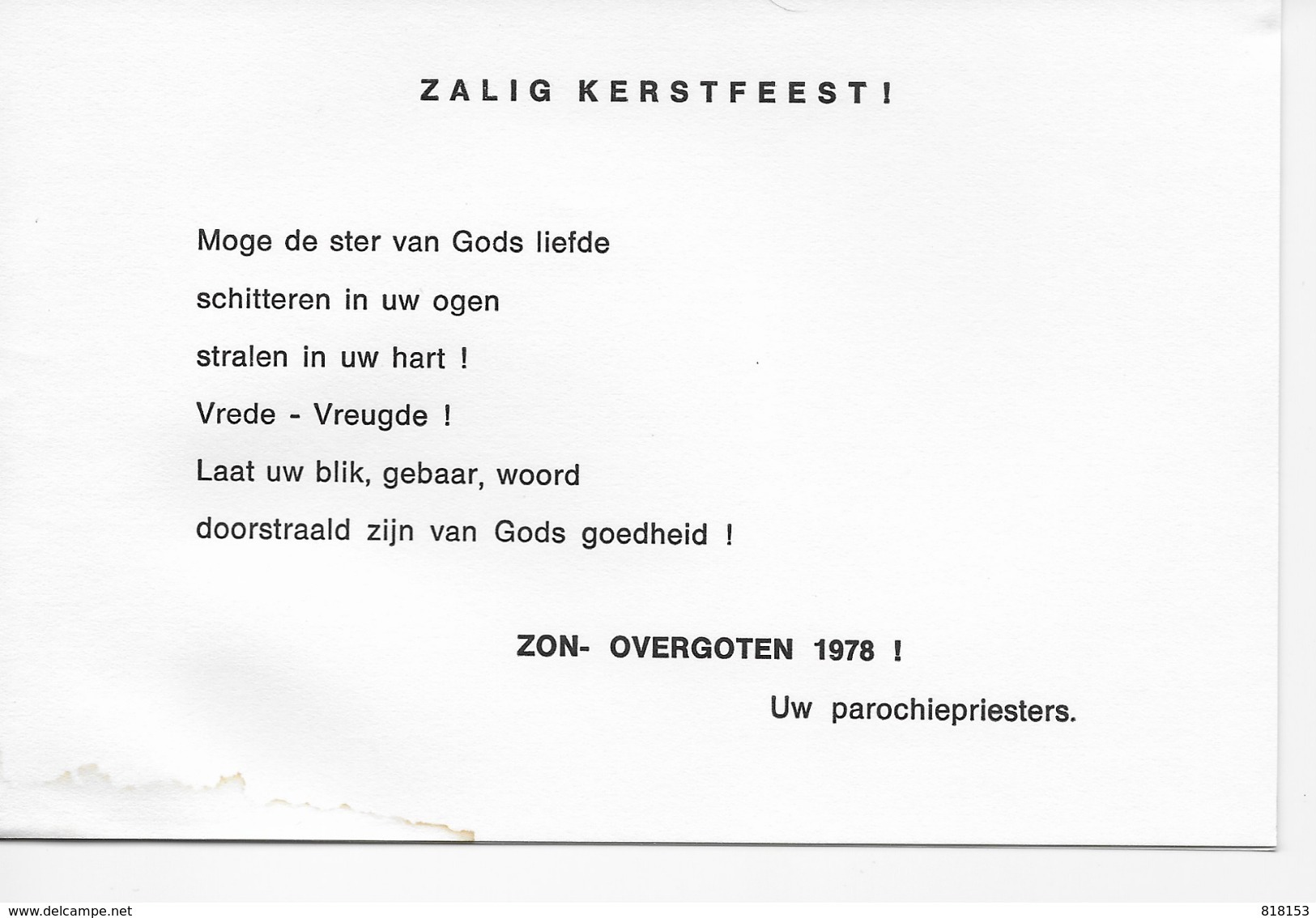 Aarschot - Kristus Koning  2-luikskaart Met Binnenin Tekst Kersten Nieuwjaarswens 1978 - Aarschot