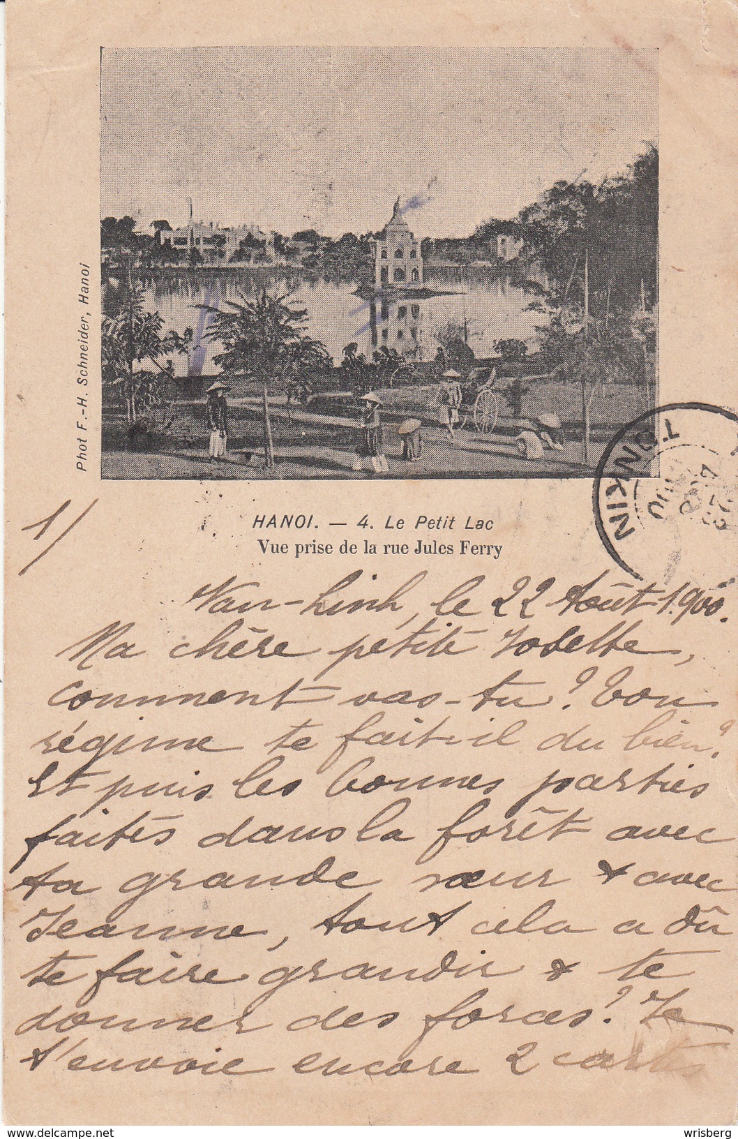 CP De HANOI Du 23.8.00 Adressée à Strasbourg, Réadressée à Strasbourg Grüneberg - Storia Postale