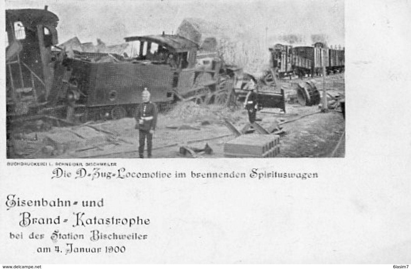 CPA - BISCHWILLER (67) - Catastrophe Ferroviaire Du 4 Janv. 1900 Avec L'incendie Des Wagons De Spiritueux - Bischwiller