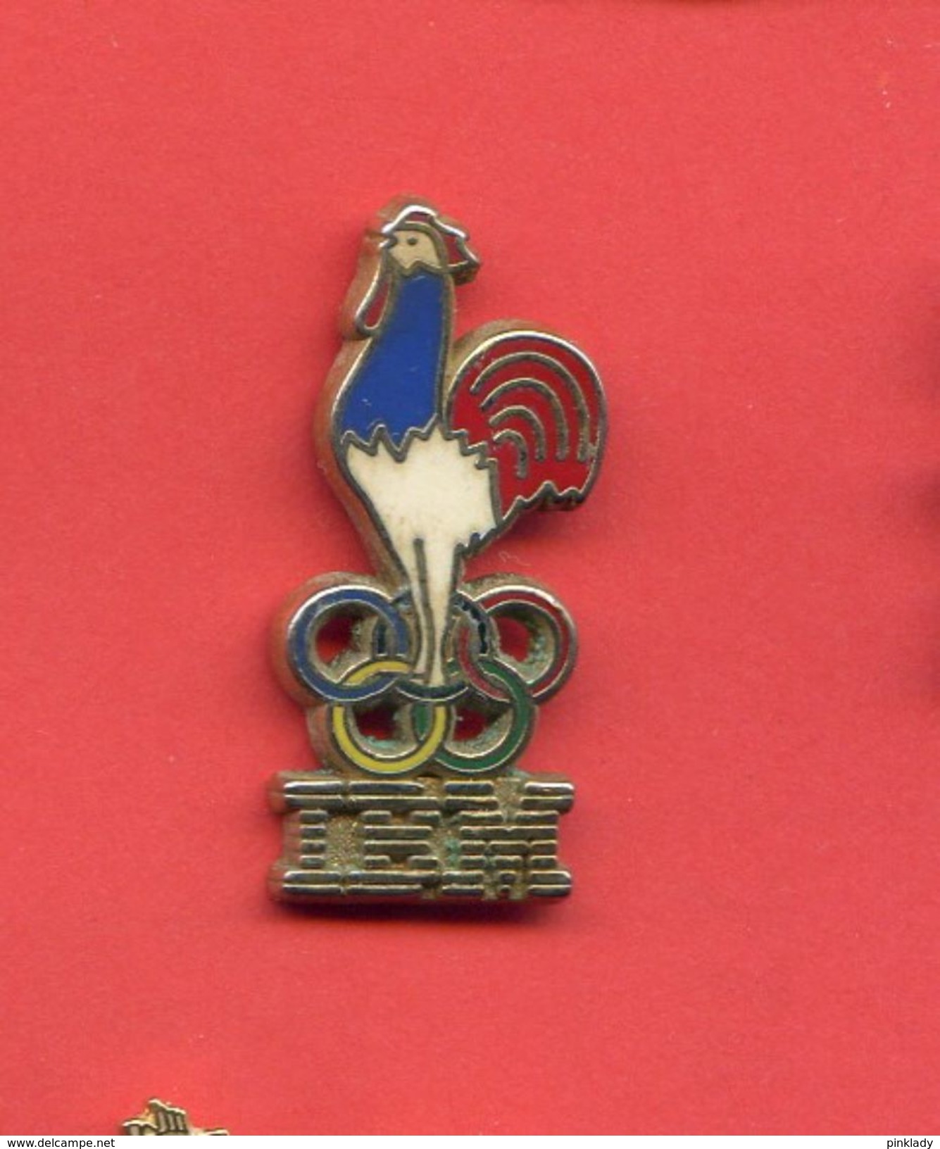 Pins Ibm Coq Bleu Blanc Rouge Olympique Zamac H631 - Animals
