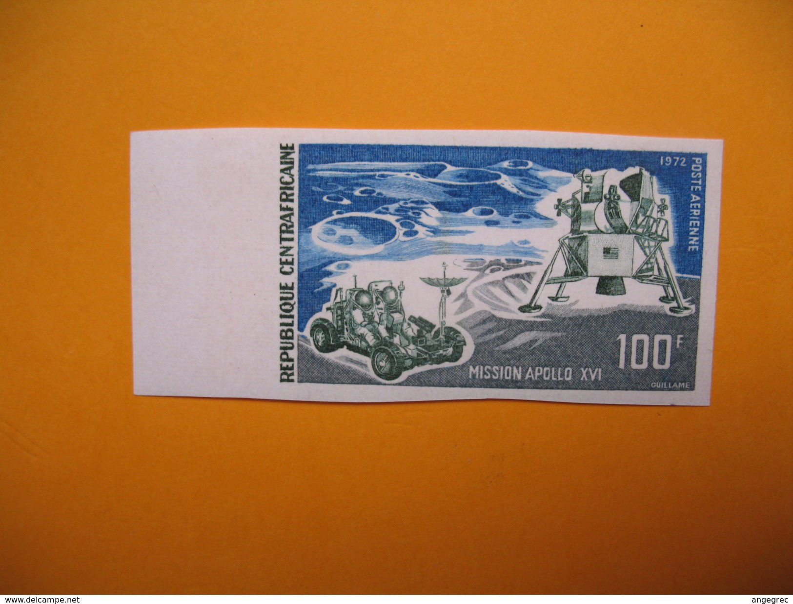 Timbre Non Dentelé  N° PA 107  Appolo XVI    1972 - Centrafricaine (République)