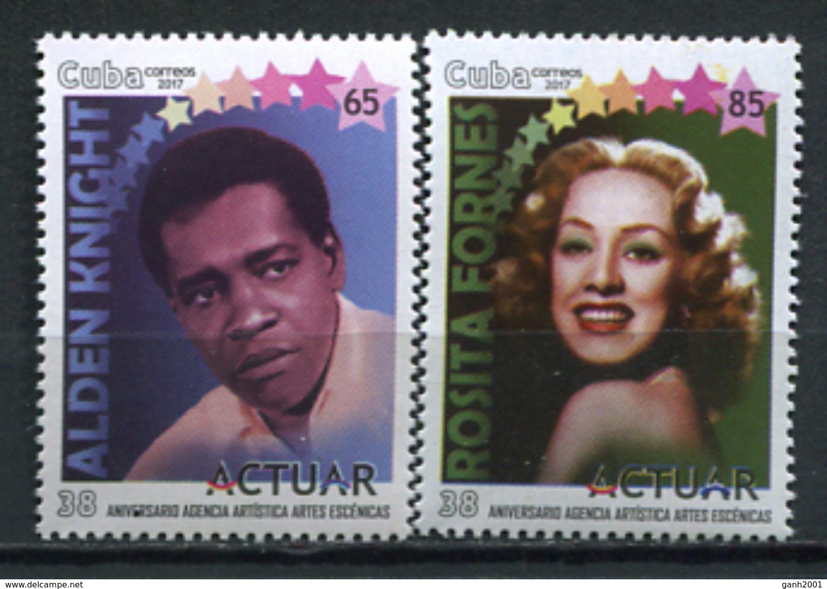 Cuba 2017 / Cinema & Theater Actors Rosita Fornes Alden Knight MNH Cine Teatro Actores / Cu5403  1 - Kino