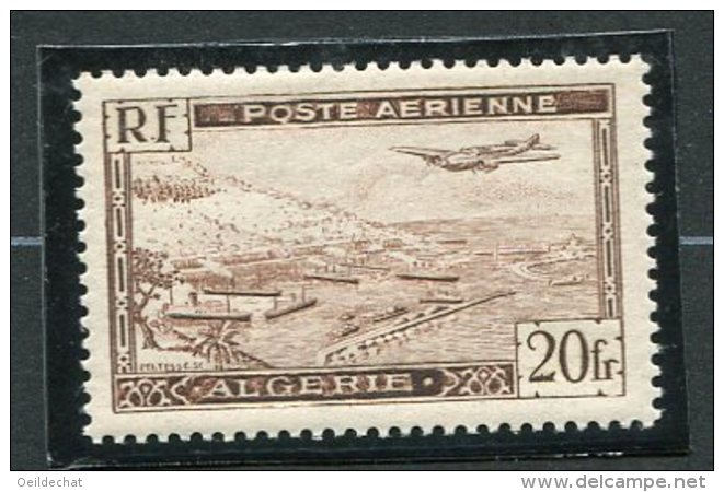 5352a  - ALGERIE    PA 4A * Quasi ** 20Fr Brun  Type II   Avion Survolant La Rade D'Alger     SUPERBE - Airmail