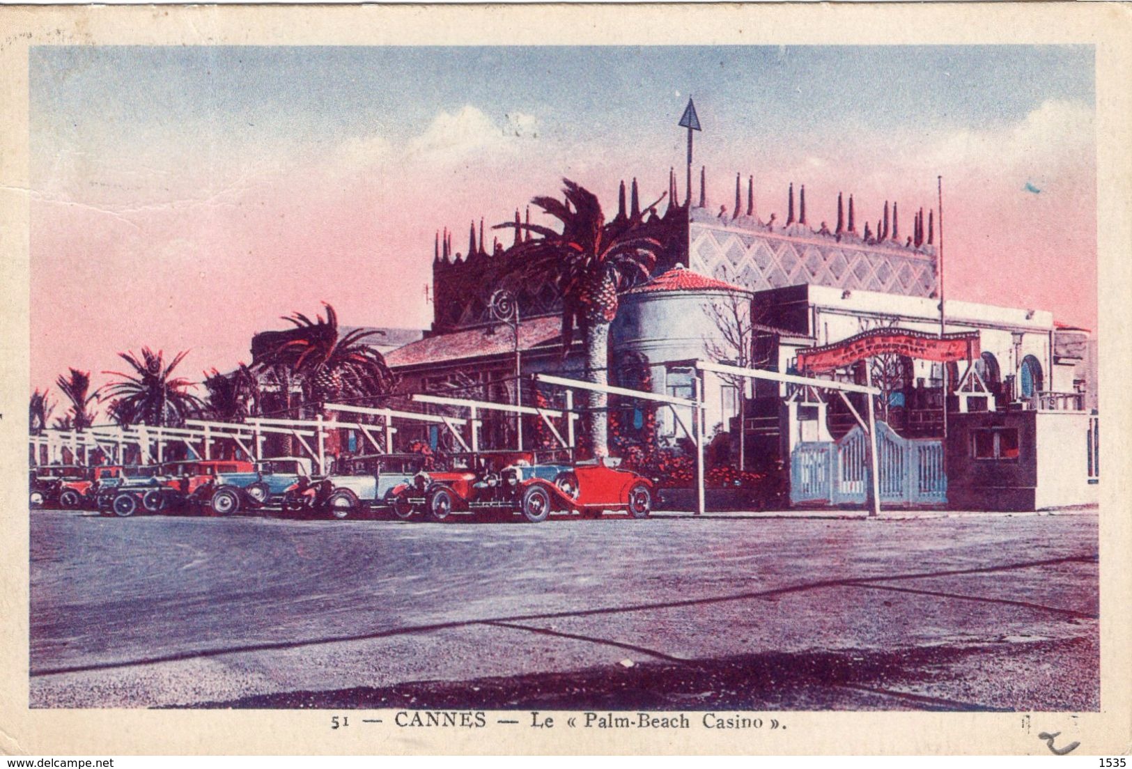 Cannes, Le Casino En 1934. Carte Ayant Voyagé, Belles Voitures D'époque - Foto's