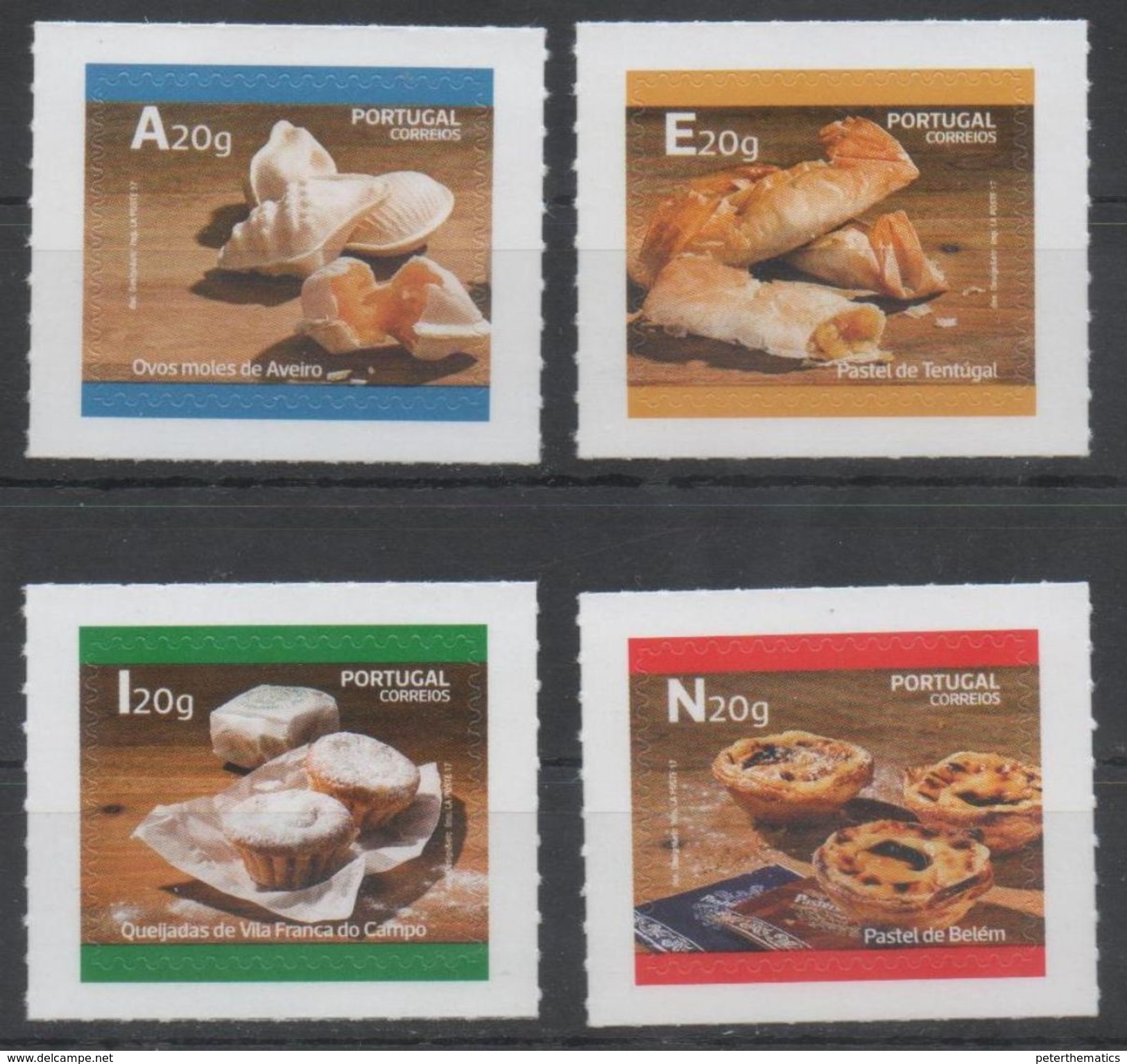 PORTUGAL , 2017, MNH, FOOD, DESSERTS, 4v SELF-ADHESIVE - Food