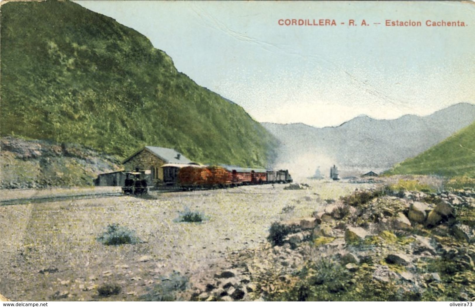 REPUBLICA ARGENTINA - CORDILLERA - R. A.  Estacion Cachenta (1911) - Argentina