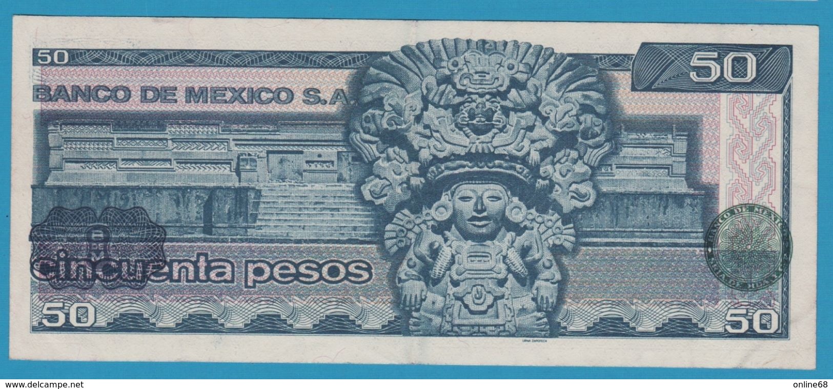 MEXICO 50 Pesos 27.01.1981 Serie# KJ W4789001 P# 73 JUAREZ - Mexico