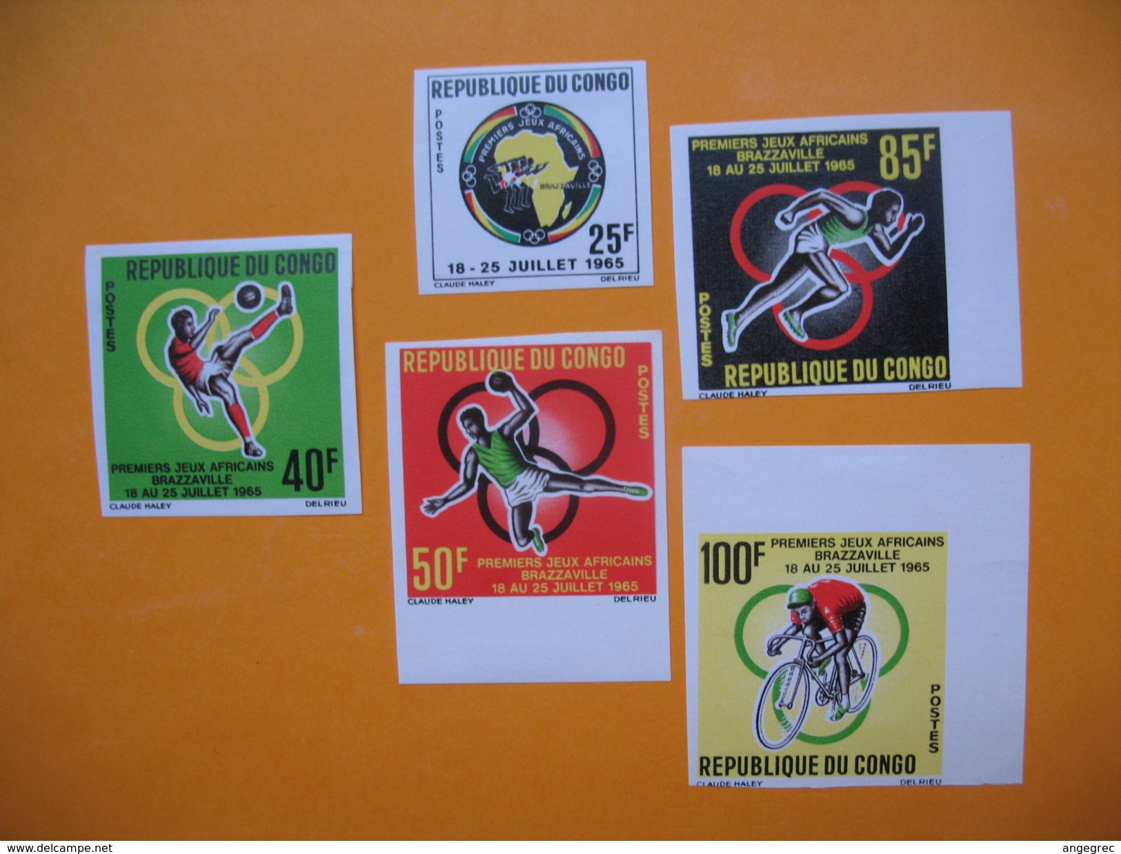 Timbre Non Dentelé   N° 175 à 179  Jeux Africains De Brazzaville   1965  Avec Charnières - Autres & Non Classés