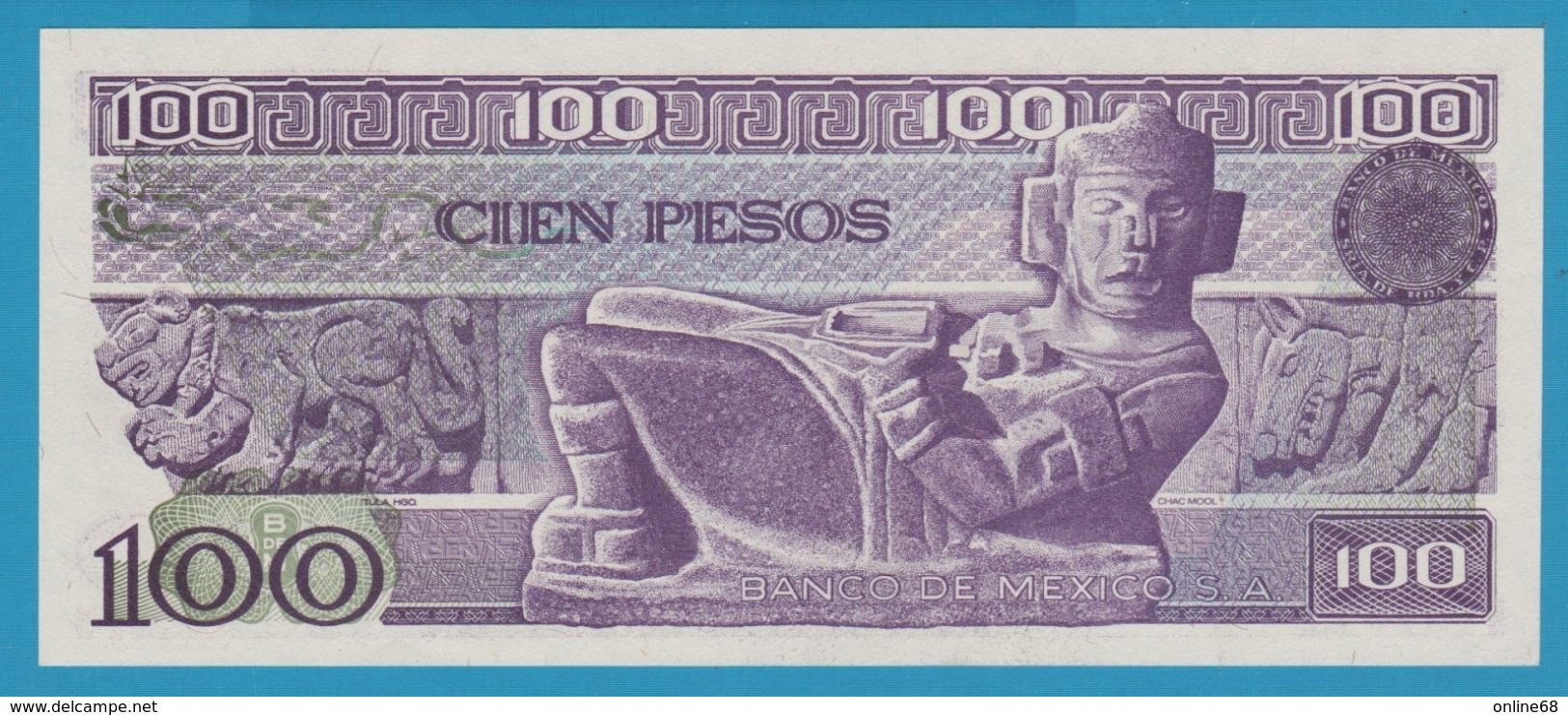 MEXICO 100 Pesos 25.03.1982 Serie# VM D4779789 P# 74c CARRANZA - México