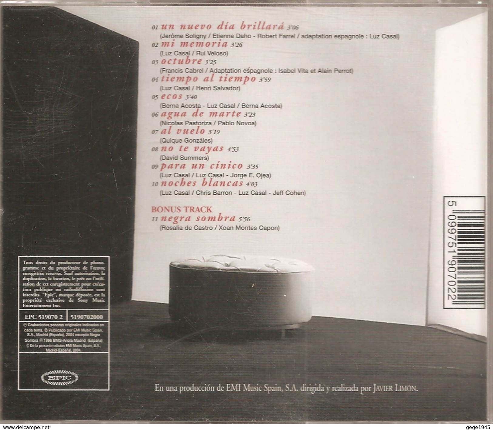 CD  Luz Casal  "  Sencilla  Alegria  "  De  2004  Avec  11  Titres - Other - Spanish Music