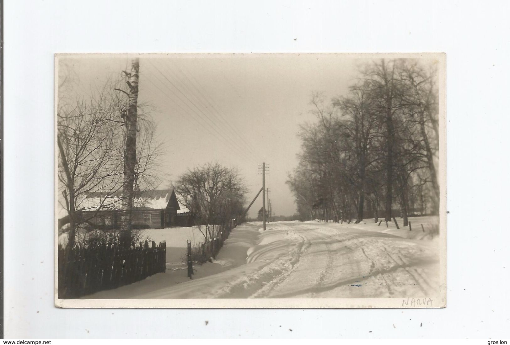 NARVA (ESTONIE) CARTE PHOTO PAYSAGE ENNEIGE 14. EESTI TALV KULAS DER WINTER IM DORF 1933 - Estonia